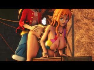 [one piece] luffy teases nami until she moans loudly